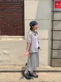 [BAONHAUS] Minkol Check Hood Short Sleeve Shirt