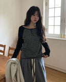 Noi Stripe Raglan Boat Neck Long Sleeve