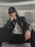 Kent western buckle leather jacket
