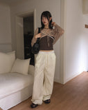 Bimon Strap Mesh Cropped Bolero Knit Cardigan