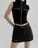 Perrin zip-up sleeveless