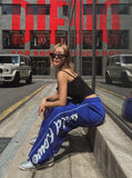 Follow lettering stitch training pants