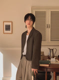 Lens Button Crop Blazer