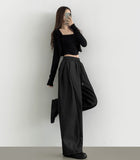 Balloon Two-Way Raw Side Folding Pin Tuck Banding Mega Denim Pants
