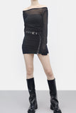 Moten See-through Off-Shoulder One Piece