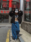 B-point balloon denim pants