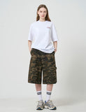 Double Knee Carpenter Washing Camo Bermuda Pants