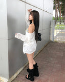 Beats Two-Button Deep V-Neck Long Sleeve