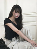 Ashe Nylon Pintuck String Banding Wide Pants