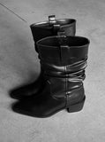 1166 Stiletto Wrinkle Middle Boots