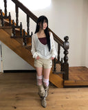 Karom Deep V-Neck Long Sleeve Knit