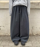 [BAONHAUS] Kotika Dot Denim Balloon Banding Wide Pants