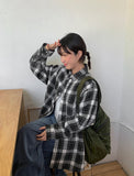 [unisex] Makodo Check Brushed Over Shirt