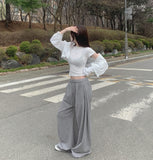 Four-Season Folding Volume Fit Wide Banding Pants