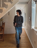 Fleet two tuck wide denim pants