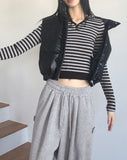 Odell Stripe Burton Cropped Hooded T-Shirt
