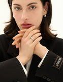 Champagne Full Moon Silver (M) Matte Slim Ring M