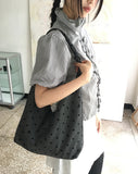 Somni Dot Lace Ribbon Big Shoulder Bag