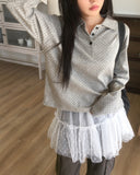 Bisso See-Through Dot Layered Tiered Skirt