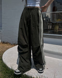 Berry Parachute Track Banding Pants