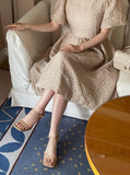 Endel Puff Jacquard Flare Long One Piece