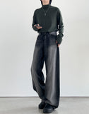 Timer Black Washed Wide Denim