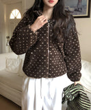 Sage Dot Boucle Hood Zip-Up