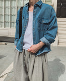Mar Crop Cutting Denim Shirt