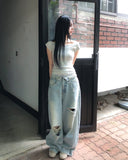 Bendy Slim Ribbed Two-Way Short Sleeve