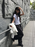 [A/M]Miran Nylon String Pintuck Wide Pants
