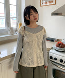 Konoki Vintage Layered Short Sleeve Knit