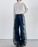 Deepsi Solid Cargo Denim Pants