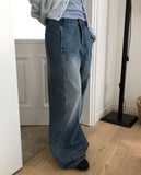 [MADE] Nealon Cut Rivet Wide Denim Pants