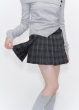 Pocket layered check skirt