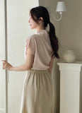Blooming Half Drape Span T-Blouse