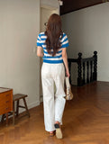 Tihenne Cut Banding Span Semi-Wide Pants