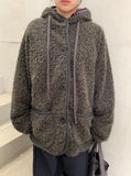 Handal Boucle Half Hood Fur Jacket