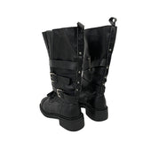 Cross Buckle Studded Mid Boots