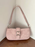 Linta Pink Printed Leather Hobo Baguette Shoulder Bag