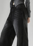 Bane Smoky Black Wide Denim Pants
