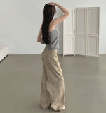 Cooling Summer Cut Tencel Banding Long Wide Cotton Pants