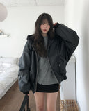 Meto Leather Hood Flight Jacket