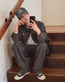 Merrick Herringbone Cargo Wide Pants