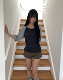 Wheat Roll-up Three Quarter T-shirt