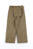 Work belted cotton pants