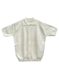 Basic collar knit short sleeve cardigan
