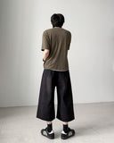[1+1] Crop Layered Half Sleeve