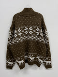 Nordic Cowichan Overfit Knit Zip-up
