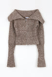 Boca collar knit zip-up