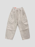 Peach Cotton Diagonal Cargo Balloon Pants